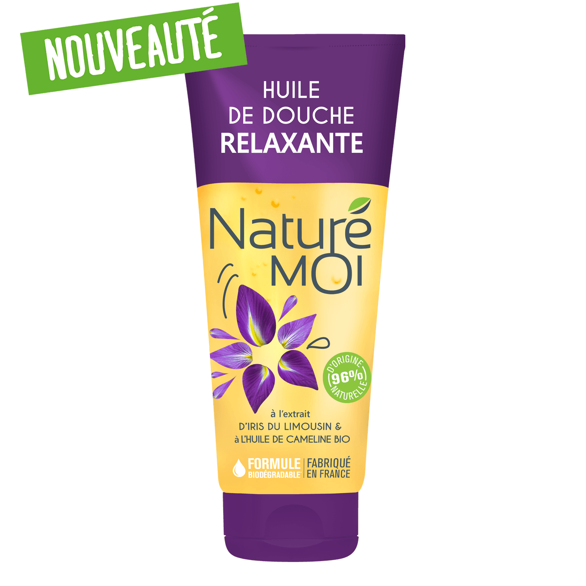 Huile de douche Relaxante à l'Iris du Limousin et l'huile de Cameline BIO Huile de douche Relaxante à l'Iris du Limousin et l'huile de Cameline BIO